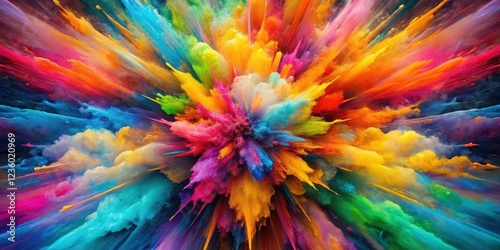 Wallpaper Mural Distorted colors bursting in chaotic explosion, vibrant hues Torontodigital.ca