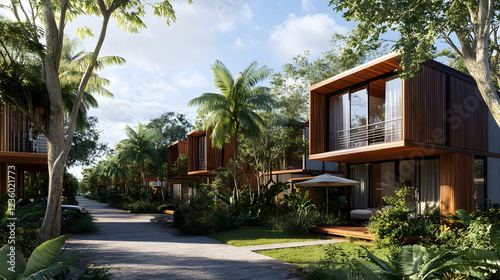 A solar-powered community offering eco-friendly homes equipped with solar panels to harness renewable energy for everyday use, promoting sustainable living.