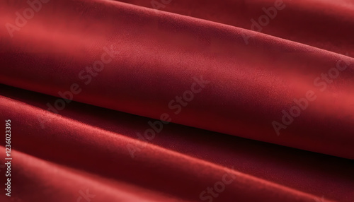High-Resolution Macro Shot of Red Jeans Fabric with Luxurious Satin-Like Folds
