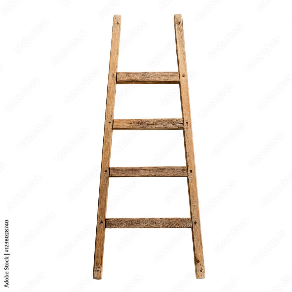 Rustic Wooden Ladder on Transparent Background Rustic Wooden Ladder on Transparent Background
