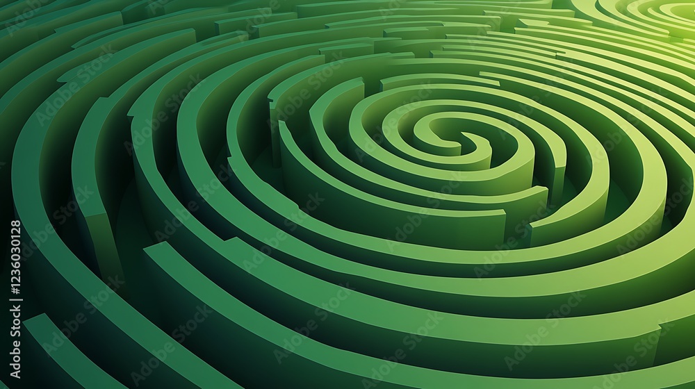 Obraz premium Abstract spiral maze, geometric pattern, design element