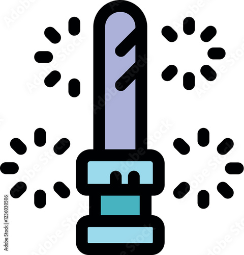 Cartoon magic staff emitting sparkles, representing fantasy, wonder, and magical abilities