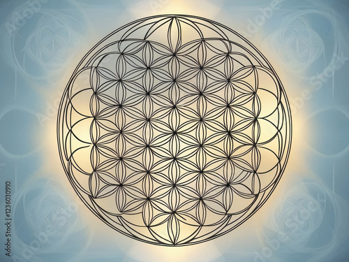 The Flower of Life pattern symbolizes spiritual enlightenment.