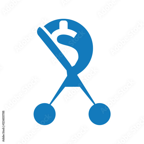 Money cost, price reduction icon.