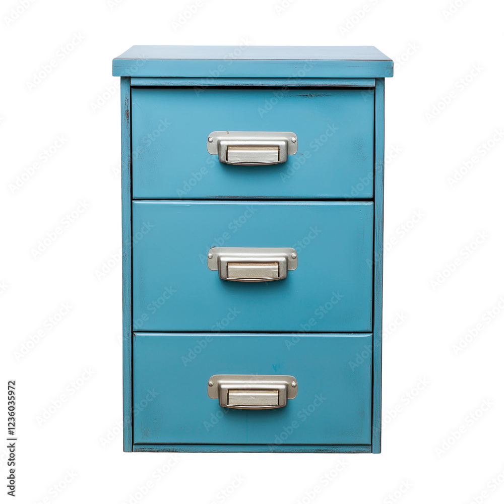 Bright Blue Three-Drawer Storage Cabinet Bright Blue Three-Drawer Storage Cabinet
