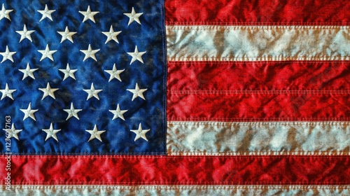 American Flag Texture with Stitching Detail