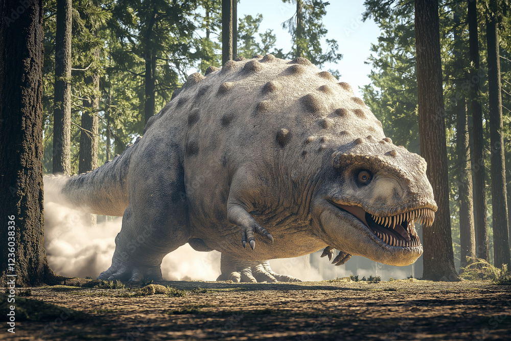 Prehistoric Beast Roaming Ancient Forest Prehistoric Beast Roaming Ancient Forest