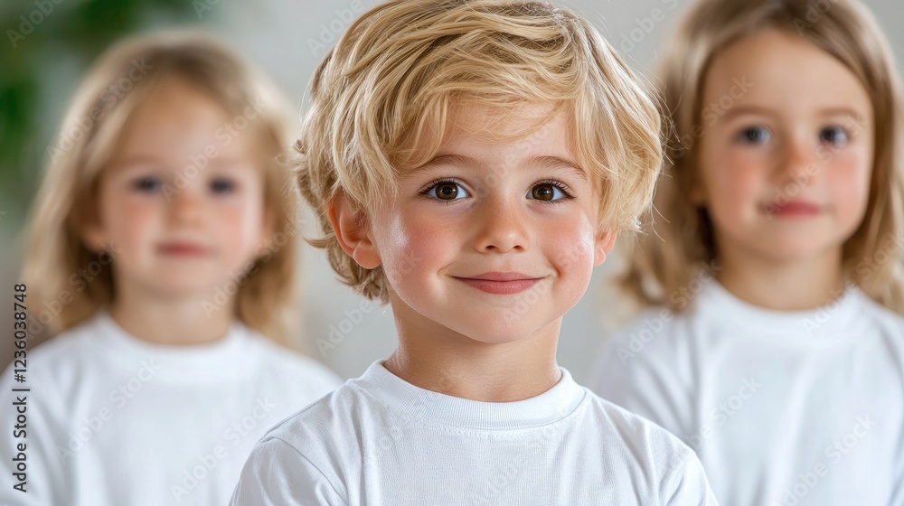 Happy boy with friends, indoor, family portrait, home setting, for childcare ads Happy boy with friends, indoor, family portrait, home setting, for childcare ads