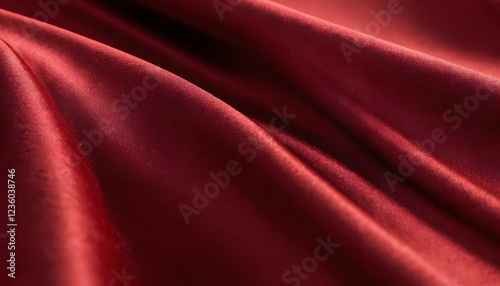 High-Resolution Macro Shot of Red Jeans Fabric with Luxurious Satin-Like Folds
