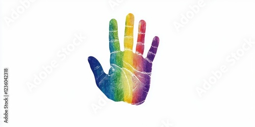 Rainbow Hand Print with Peaceful Vibes