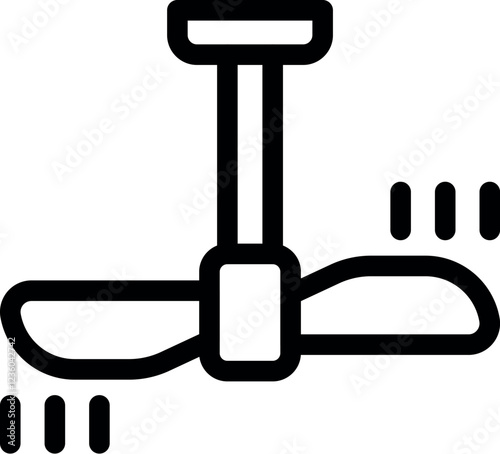 Ceiling fan spinning to circulate air, providing cooling and ventilation in a room