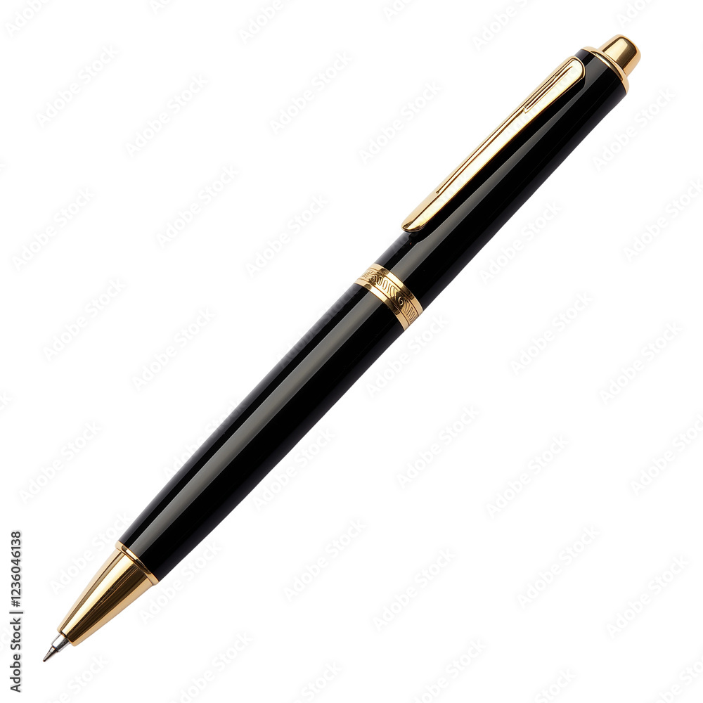 Elegant Black and Gold Luxury Pen Image Elegant Black and Gold Luxury Pen Image