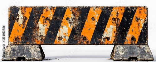Construction blockade in urban area industrial setting grunge texture