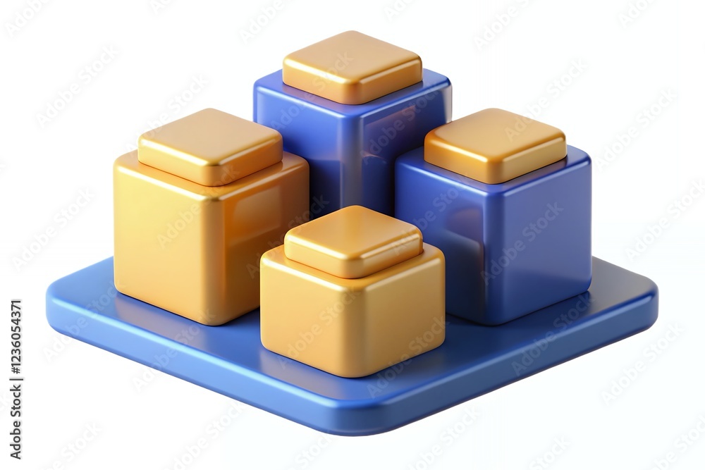 Fototapeta premium blocks isolated on white background