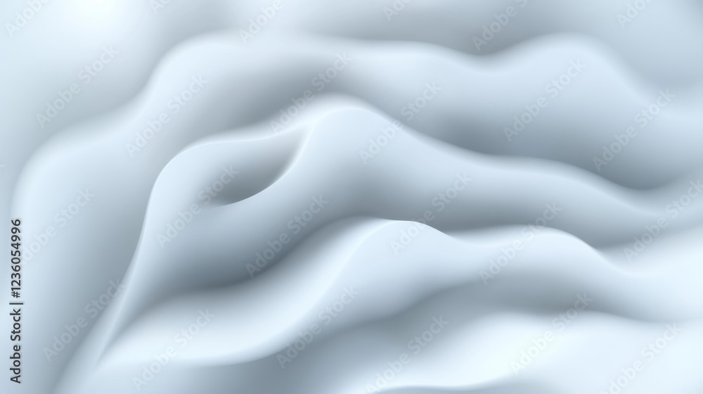 Naklejka premium Minimalistic abstract background smooth flowing curves delicate glowing light streaks. Generative AI