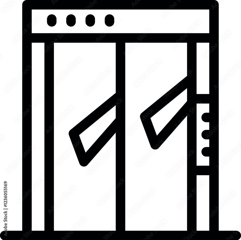 Metal detector gate opening, ensuring safety and security at entrance points