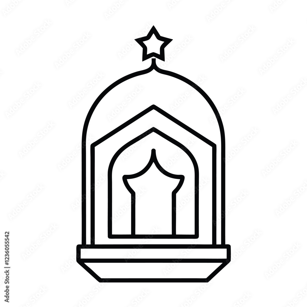 Ramadan Line Art Icon Vector Illustration Ramadan Line Art Icon Vector Illustration