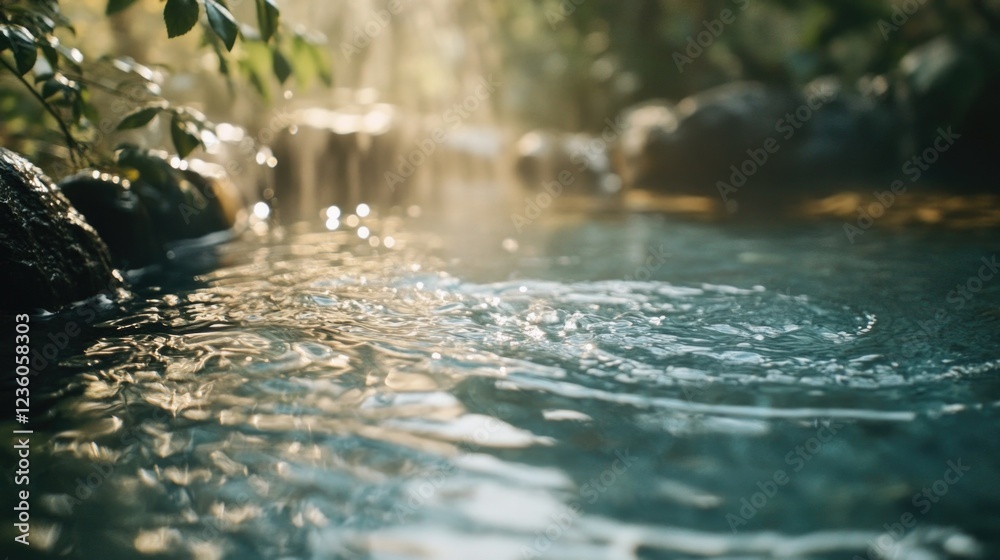Fototapeta premium Serene Stream in a Jungle