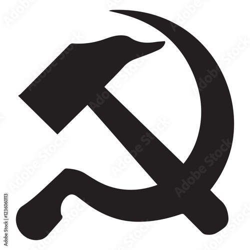 Hammer And Sickle Silhouette vector illustration, Silhouette Vector Illustration