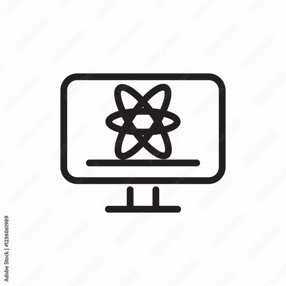 Atomic science research laboratory icon vector sign Atomic science research laboratory icon vector sign