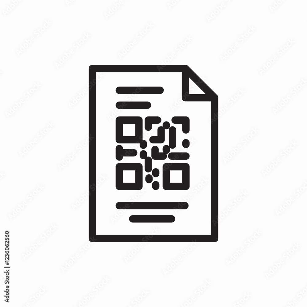 document QR scan icon vector sign document QR scan icon vector sign