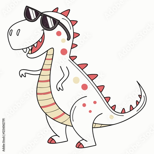 Funny dinosaur wearing sunglasses vector design
