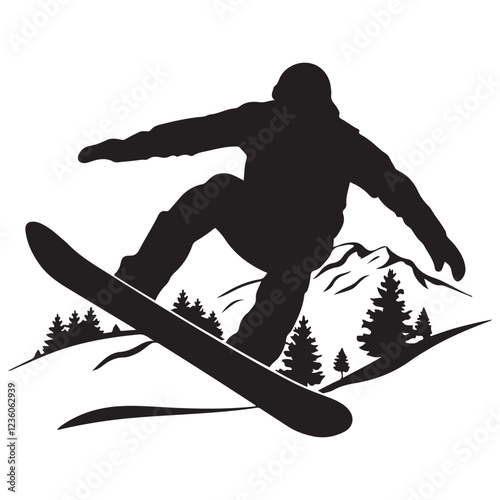 Snowboard Silhouette vector illustration