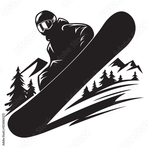 Snowboard Silhouette vector illustration