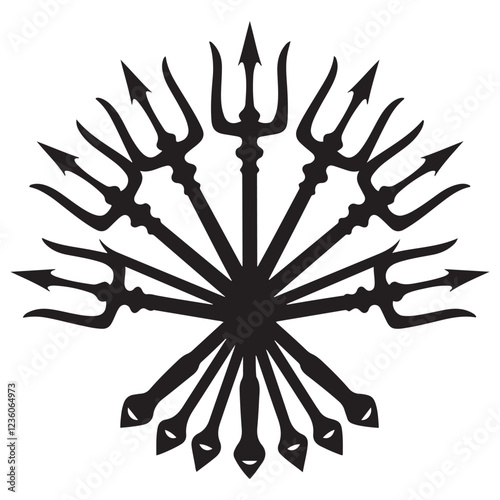 Trident Silhouette vector illustration