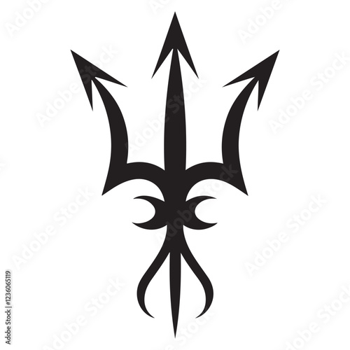Trident Silhouette vector illustration