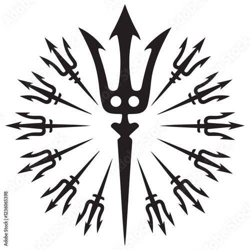 Trident Silhouette vector illustration