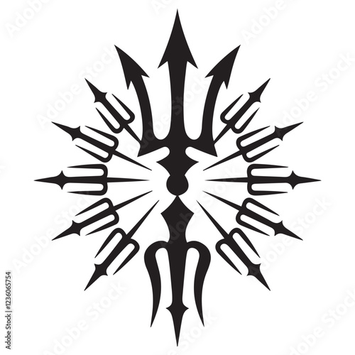 Trident Silhouette vector illustration