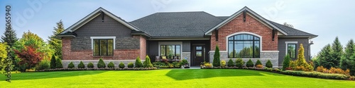 A nice house with a well-manicured lawn in front, perfect for family gatherings or everyday life