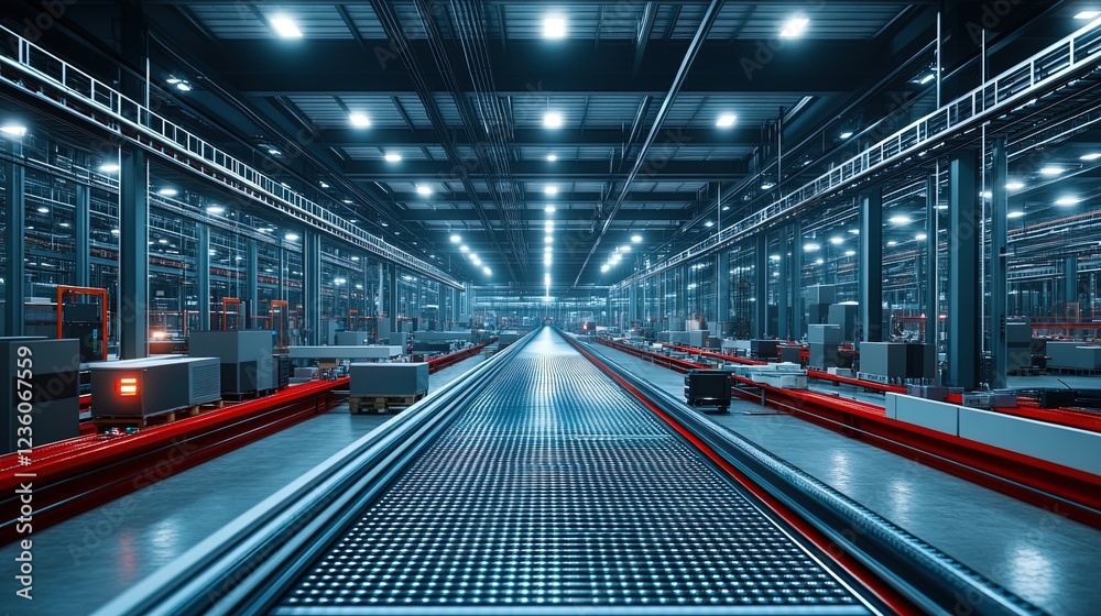Recycling factory with electronics on conveyor belts, highlighting the recycling process Recycling factory with electronics on conveyor belts, highlighting the recycling process