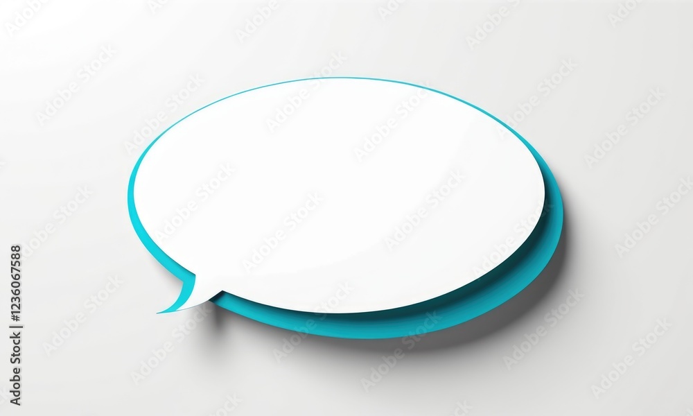 Blank speech bubble on white background for creative text and design concepts Blank speech bubble on white background for creative text and design concepts