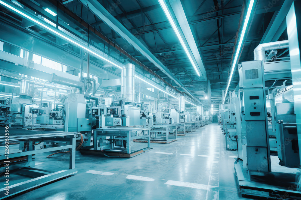 Obraz premium High-Tech Manufacturing Plant Interior