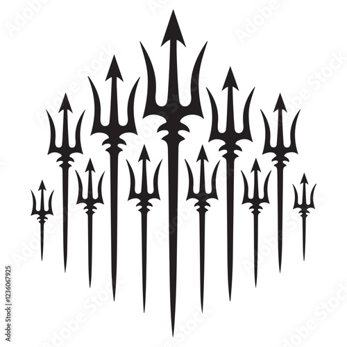 Trident Silhouette vector illustration