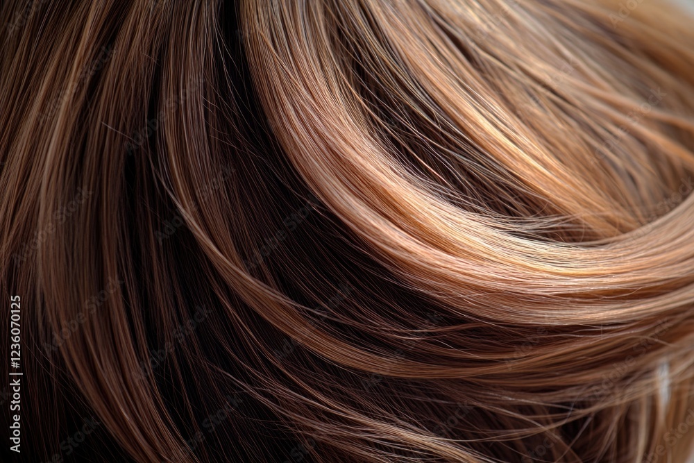 Fototapeta premium Close up shot of a woman's brown hair, ideal for beauty or lifestyle editorial use