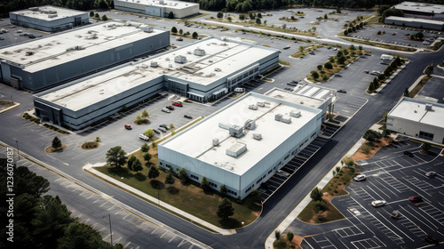 Industrial Park Aerial View - Modern Business Hub