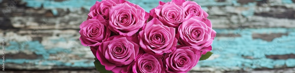 Fresh flowers arranged in a romantic heart shape Fresh flowers arranged in a romantic heart shape