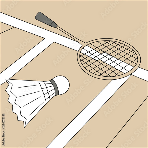 badminton racket and ball