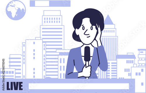 Live Broadcast: TV Reporter in the City.