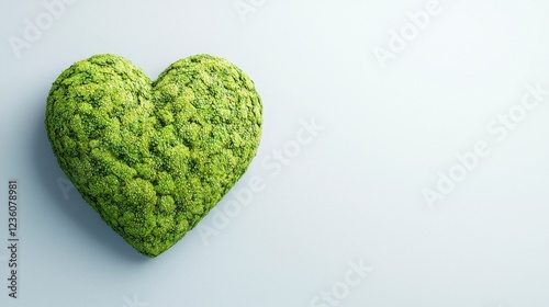 Heart Shaped Broccoli on Gray Background