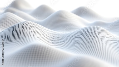 White digital landscape, undulating surface, textured background, abstract design, tech concept