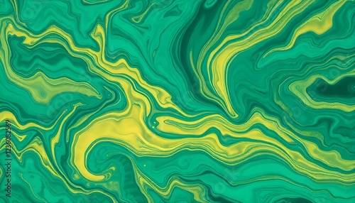 Abstract fluid art with swirls of teal, gold, and dark green, creating a captivating, dynamic pattern.