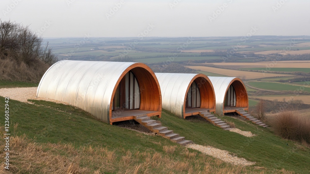 Hillside metal cabins, scenic rural view, vacation rental Hillside metal cabins, scenic rural view, vacation rental