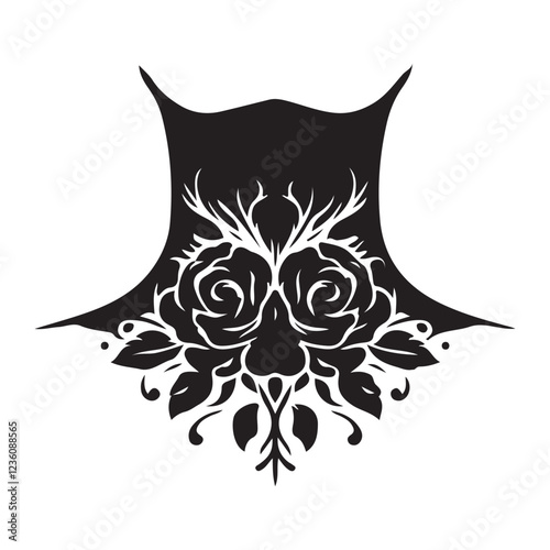 black silhouette neck tattoo design