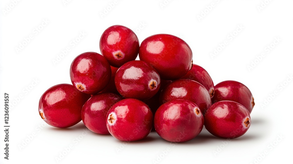 Pile Of Fresh Red Cranberries On White Background Pile Of Fresh Red Cranberries On White Background