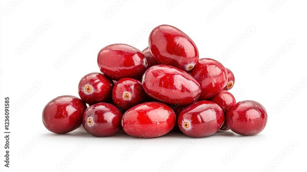 Pile Of Red Cranberries On White Background Pile Of Red Cranberries On White Background