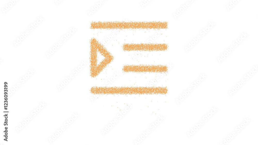 Icon indent is made of yellow grains of sand. Some grains of sand fall down. Transparent background. Black Icon indent is made of yellow grains of sand. Some grains of sand fall down. Transparent background. Black